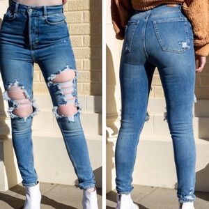 FREE PEOPLE NWT WE THE FREE MAGGIE PHOENIX SKINNY DISTRESSED DESTROYED JEANS 26